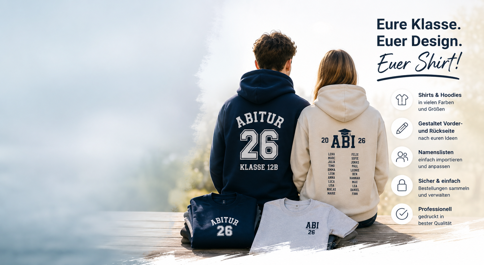 Beispiel für gestaltete Abschlussshirts